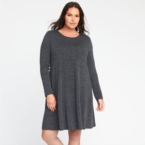 Old Navy Charcoal Gray A-line Knee Length Knit Dress XL